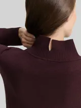 TOM TAILOR Damen Strickkleid mit Stehkragen, rot, Uni – Bild 6