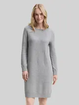 TOM TAILOR Damen Strickkleid mit U-Boot-Ausschnitt, grau, Meliert – Bild 4