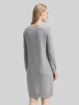 TOM TAILOR Damen Strickkleid mit U-Boot-Ausschnitt, grau, Meliert – Bild 5