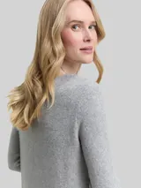 TOM TAILOR Damen Strickkleid mit U-Boot-Ausschnitt, grau, Meliert – Bild 6