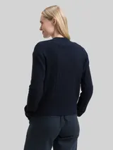 TOM TAILOR Damen Cardigan in Wickel-Optik, blau, Uni – Bild 5