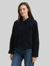 TOM TAILOR Damen Oversize Cordjacke, blau, Uni – Bild 4