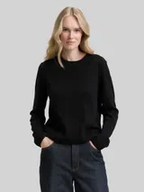 TOM TAILOR Damen Strickpullover mit Kaschmir-Anteil, schwarz, Uni – Bild 4
