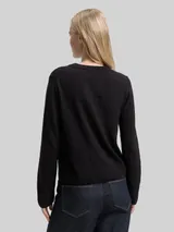 TOM TAILOR Damen Strickpullover mit Kaschmir-Anteil, schwarz, Uni – Bild 5