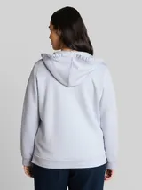 TOM TAILOR Damen Plus Size - Hoodie Sweatjacke aus Scuba, blau, Uni – Bild 5