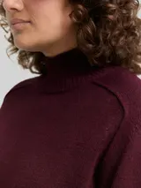 TOM TAILOR Damen Plus Size - Loose Fit Strickpullover mit Stehkragen, rot, Meliert – Bild 6