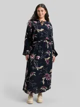 TOM TAILOR Damen Plus Size - Maxi-Kleid mit Blumenmuster, blau, Geblümt – Bild 4