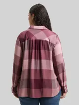 TOM TAILOR Damen Plus Size - Hemdbluse mit Karomuster, lila, Kariert – Bild 5