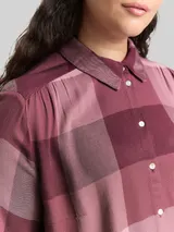 TOM TAILOR Damen Plus Size - Hemdbluse mit Karomuster, lila, Kariert – Bild 6