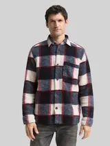 TOM TAILOR Herren Teddy Overshirt mit Karomuster, blau, Kariert – Bild 4