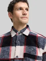 TOM TAILOR Herren Teddy Overshirt mit Karomuster, blau, Kariert – Bild 6