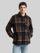 TOM TAILOR Herren Teddy Overshirt mit Karomuster, braun, Kariert – Bild 4