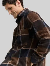 TOM TAILOR Herren Teddy Overshirt mit Karomuster, braun, Kariert – Bild 6