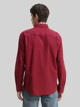 TOM TAILOR Herren Regular Fit Hemd in Melange-Optik, rot, Meliert – Bild 5
