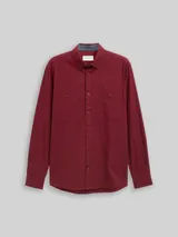 TOM TAILOR Herren Regular Fit Hemd in Melange-Optik, rot, Meliert – Bild 3