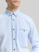 TOM TAILOR Herren Regular Fit Hemd aus Baumwolle, blau, Uni – Bild 6