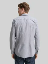 TOM TAILOR Herren Fitted Hemd aus Baumwolle, blau, Gestreift – Bild 5