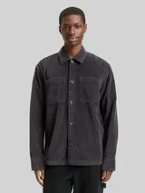 TOM TAILOR DENIM Herren Overshirt aus Cord, schwarz, Uni – Bild 4