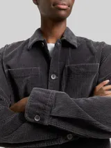 TOM TAILOR DENIM Herren Overshirt aus Cord, schwarz, Uni – Bild 6