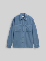 TOM TAILOR DENIM Herren Overshirt aus Cord, blau, Uni – Bild 3