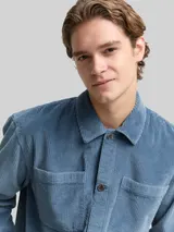 TOM TAILOR DENIM Herren Overshirt aus Cord, blau, Uni – Bild 6