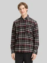 TOM TAILOR DENIM Herren Relaxed Fit Hemd mit Karomuster, schwarz, Kariert – Bild 4
