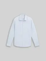 TOM TAILOR DENIM Herren Basic Fit Hemd aus Baumwolle, blau, Uni – Bild 3