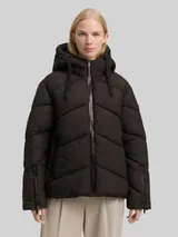 TOM TAILOR Damen Puffer-Jacke mit Kapuze, schwarz, Uni – Bild 4
