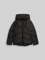 TOM TAILOR Damen Puffer-Jacke mit Kapuze, schwarz, Uni – Bild 3