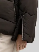 TOM TAILOR Damen Puffer-Jacke mit Kapuze, schwarz, Uni – Bild 6