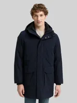 TOM TAILOR DENIM Herren Parka mit wasserabweisender Funktion, blau, Uni – Bild 4