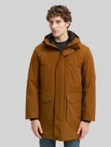 TOM TAILOR DENIM Herren Parka mit wasserabweisender Funktion, braun, Uni – Bild 4