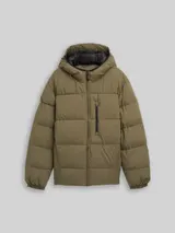 TOM TAILOR DENIM Herren Lightweight Puffer-Jacke mit Kapuze, grün, Uni – Bild 3