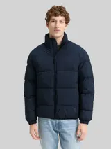 TOM TAILOR DENIM Herren Lightweight Pufferjacke mit Stehkragen, blau, Uni – Bild 4
