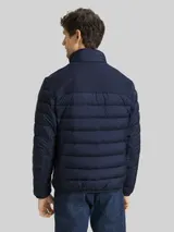 TOM TAILOR Herren Hybrid Steppweste mit Stehkragen, blau, Uni – Bild 5
