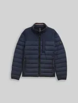 TOM TAILOR Herren Hybrid Steppweste mit Stehkragen, blau, Uni – Bild 3