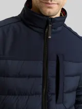 TOM TAILOR Herren Hybrid Steppweste mit Stehkragen, blau, Uni – Bild 6