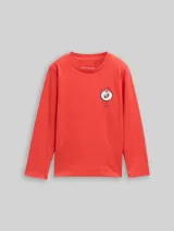 TOM TAILOR Jungen Langarmshirt mit Print, rot, Uni – Bild 3