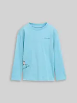 TOM TAILOR Jungen Oversize Langarmshirt mit Rückenprint, blau, Uni – Bild 3
