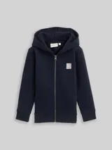 TOM TAILOR Jungen Hoodie Sweatjacke mit Rückenprint, blau, Uni – Bild 3