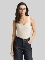 TOM TAILOR Damen Basic Slim Fit Top, braun, Uni – Bild 4
