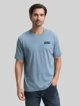 TOM TAILOR Herren T-Shirt mit Print, blau, Uni – Bild 4