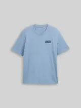 TOM TAILOR Herren T-Shirt mit Print, blau, Uni – Bild 3