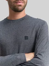 TOM TAILOR Herren Langarmshirt mit Logo-Badge, blau, Meliert – Bild 6