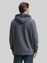 TOM TAILOR Herren Hoodie Sweatshirt mit Logo-Badge, blau, Meliert – Bild 5