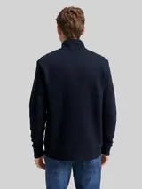 TOM TAILOR Herren Troyer Sweatshirt mit Ärmeltasche, blau, Uni – Bild 5