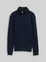 TOM TAILOR Herren Troyer Sweatshirt mit Ärmeltasche, blau, Uni – Bild 3