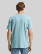 TOM TAILOR Herren T-Shirt mit Waffelstruktur, grün, Uni – Bild 5