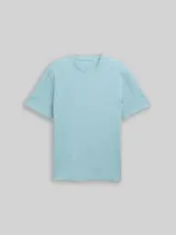TOM TAILOR Herren T-Shirt mit Waffelstruktur, grün, Uni – Bild 3