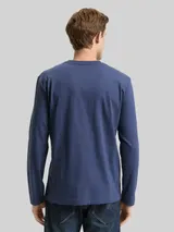 TOM TAILOR Herren Langarmshirt aus Baumwolle, blau, Uni – Bild 5